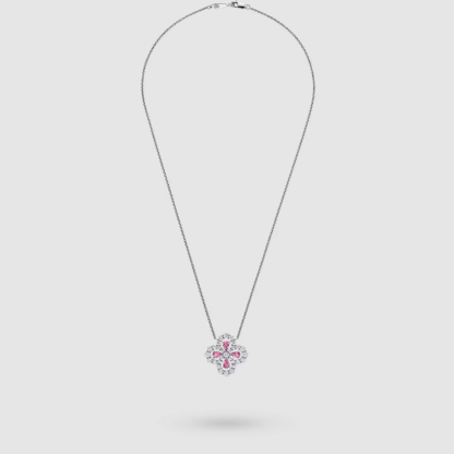 Diamond Loop Full Motif Pink Sapphire and Diamond Pendant